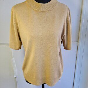 Women's Sag Harbor Camel Sweater Petite Large